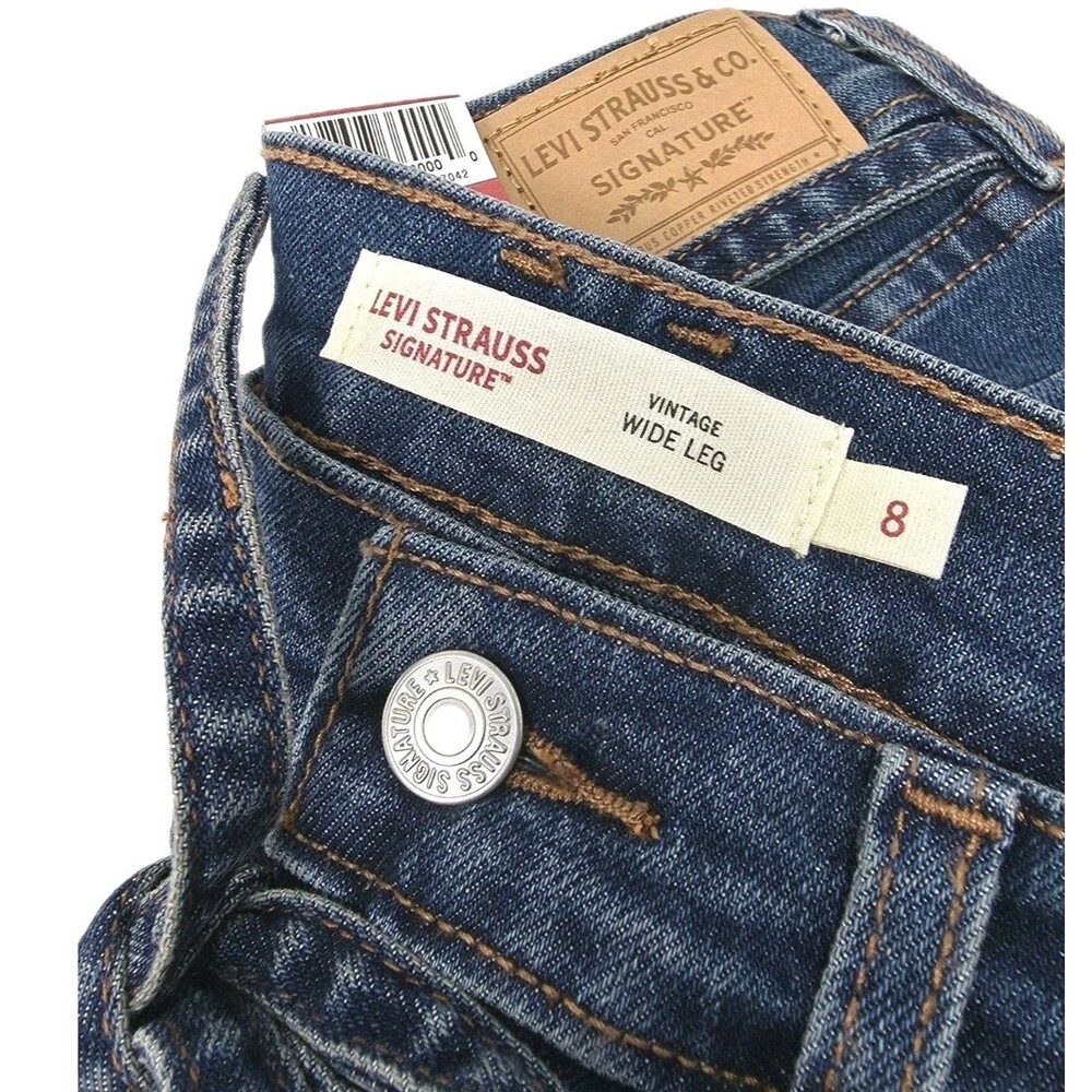 Levi Strauss Signature Vintage Inspired Tie Belted Wide Leg Jeans Women's 8/29 - Picture 8 of 15